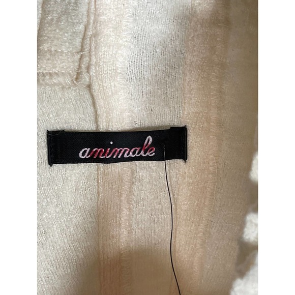 NEW NWT Animale Cream Off White Viscose Wool Blend Sweater Asymmetrical Sz 12 14 - Picture 9 of 13